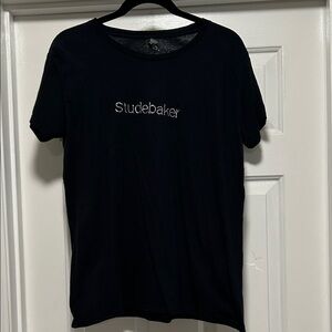 Studebaker Rhinestone Black Tee, Large